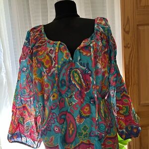 Colorful Bohemian Women's Top from Talbots never worn